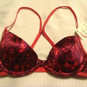FLIRTITUDE Pink Damask Convertible Racerback Push Up Bra NWT 32B 32A or 34B
